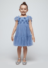 Vestido Tul Detalle Pecho Cielo Mayoral